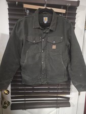 Vintage Carhartt Berwick Jacket Fleece Lined Moss Green Mens Medium 101230 316 picture