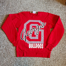 Vintage 1991 Georgia Bulldogs Ebert Crewneck Medium M Script Spellout picture