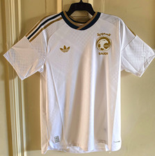 adidas Saudi Arabia 26 Away Authentic Soccer Jersey  White Gold Black Size L picture