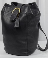 VTG 1996 Coach 4160 Soho Sling Single Strap Backpack Black Leather + Brass Hrdwr picture