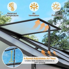 6x14FT Walk-in Greenhouse, Polycarbonate, Aluminum Frame, Vents, Lockable Door picture