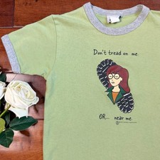 Daria MTV Boot Print Rare Vintage 90s Grunge Stanley Desantis Baby Tee M T-Shirt picture