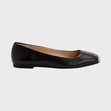 Alfani Womens Neptoon Faux Leather Square Toe Ballet Flats Black 5 Medium (B,M) picture
