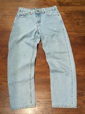Levi's 550 Relaxed Fit Size W32 L30 Light Blue Denim Jeans Made In USA picture