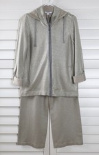CHICO'S Zenergy NWT $239 Luxe Foil Hooded Jacket Top & Pants Set Size 0 US Small picture