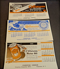 3 Vintage 1939/1940 OILZUM Ink Blotters, Cementon ,NY picture