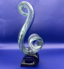 AUTHENTIC Seguso Viro Murano Spiral Abstract Glass Sculpture signed 11.25