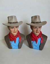 HTF Large John Wayne by Jean Grief 1990s Salt and Pepper Shakers (As Is) picture