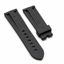 New Panerai OEM Strap MX0011QQ - 24mm Black Caoutchouc Dive Band picture