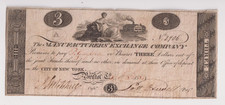 1814 Manufacturers' Exchange Company, Bristol CT $3 Note Obsolete picture