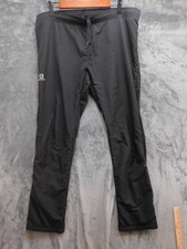 Salomon Pants Mens 36x34 Black CLIMA WIND Softshell Track Pockets Reflective picture