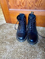 Dr. Martens Men's Black Leather Lace-Up Combat Ankle Boots Comfort US 9 picture