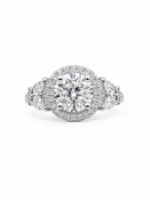 14K White Gold 2.03 CTW Lab Grown Diamond Round Halo Engagement Ring picture