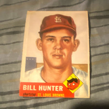 Topps 1953 Bill Hunter #166 Rookie Base Set St. Louis Browns Baseball Card picture