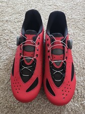 Lake CX219 Cycling Shoes Size 44.5 Red/White Carbon Sole picture