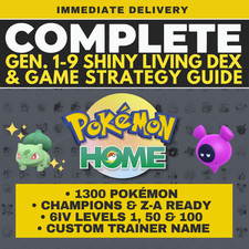 Pokémon HOME Full Shiny Living Dex Generation 1-9 Complete Champions Z-A & Guide picture