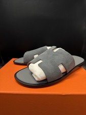 Hermes Izmir Sandal Men’s 45 US 11 Suede Grey Slides Classic Style Slippers picture