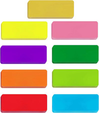 54Pcs Magnetic Dry Erase Labels 9 Colorful Name Tags Flexible Reusable Magnetic picture