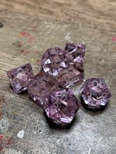 RAW* Dice: Rose Quartz Pink _ Resin-Cast Dice Set  *See Description* D&D picture