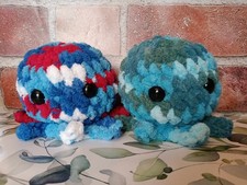 Cute Chibi Octopus Plushy - Red White and Blue picture