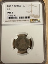 1805 Draped Bust Dime 4 Berries (NGC F2) picture