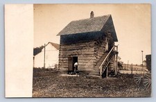 K2/ Nashville Indiana RPPC Postcard c1910 Brown County Jail Log Cabin 344 picture