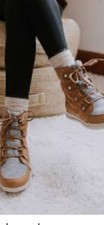 Sorel Explorer Joan Waterproof Laced Leather Winter Boots Women’s Size 7 picture