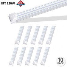 10Pack 8 Foot 120W Led Light Fixture T8 Integrated 4Row 8FT Led Shop Light Bulbs picture