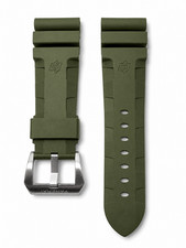 26MM OEM AUTHENTIC PANERAI WATCH GREEN RUBBER STRAP/BAND CAOUTCHOUC WITH BUCKLE picture