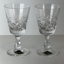 Royal Brierley Crystal Wine Glasses Pair - New in Original Box -5.5