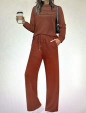 New Rust Knit WIHOLL 2 piece Lounge Set~29