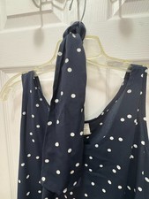 R&K Originals Vintage 90s Navy/White Polka-Dot Dress Size 20W picture