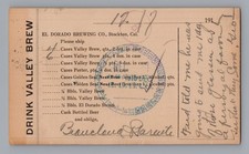 1915 El Dorado Brewing Co Mailing Postcard Order Form, Stockton, CA picture