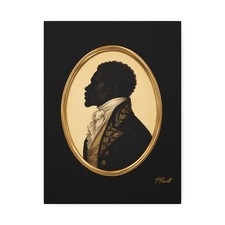 1800s Antique Silhouette Inspired African American Man Giclée Canvas 12 x 16 picture