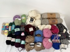 Large Mixed Lot Wool And Wool Blend Yarn Lions Cascade Vintage Modern 5 Pounds picture