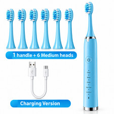 Ultrasonic Electric Sonic Toothbrush Rechargeable IPX7 5 Modes 6 Brush Heads picture