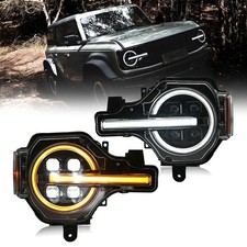 USED LED Projector Headlights For Ford Bronco 2021 2022-2025 Head Lamps 1Set picture