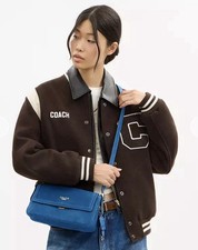 Coach Blue Jay Etta Small Flap Suede Shoulder Bag NEW with Tags Sold Out Limited picture
