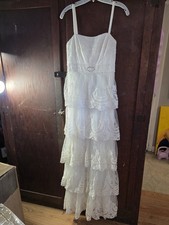 NWT SUE WONG Nocturne Wedding Dress White Lace tiered gown formal size 6 picture