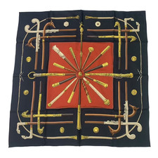 HERMES Carre 90 CANNES ET POMMEAUX Silk 100% Scarf picture