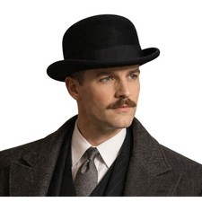 VTG 1930s–50s Finchley Bowler Derby Hat Size 7 Old Hollywood Noir picture