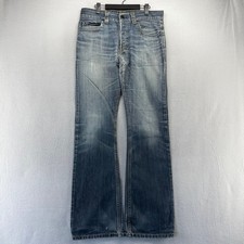 Vintage Levis Jeans men's 34x36 Blue Dark Wash Thrashed Dark Whisker Bootcut y2k picture