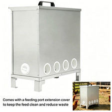 Automatic Chicken Feeder 85-120 lbs 10 Port Galvanized for Turkeys Quails Ducks picture