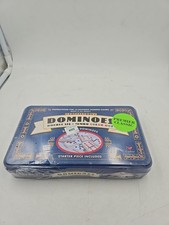 1998 Cardinal Double Six 28 Collectors Dominoes Jumbo Color Dot Tin picture