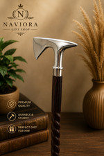 Handcrafted Axe Head Walking Cane | Vintage Gentleman Style picture