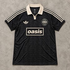 Adidas x Oasis Tour Jacquard Jersey Black Size M Pre-Owned picture