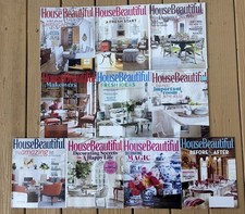 Lot of 10 House Beautiful Magazines - 2011 2012 2013 2014 2015 2017- Please Read picture
