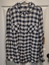 NWT - Ruff Hewn - Women's LS Button Up Shirt - EVNGBLUGNG - 2X picture