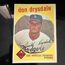 Topps Don Drysdale #387 Los Angeles Dodgers MLB Baseball 1959 Topps Base Set picture