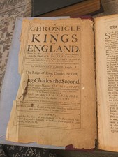 330 Years Old 1696 Chronicle of the Kings of England Sir Richard Baker  picture